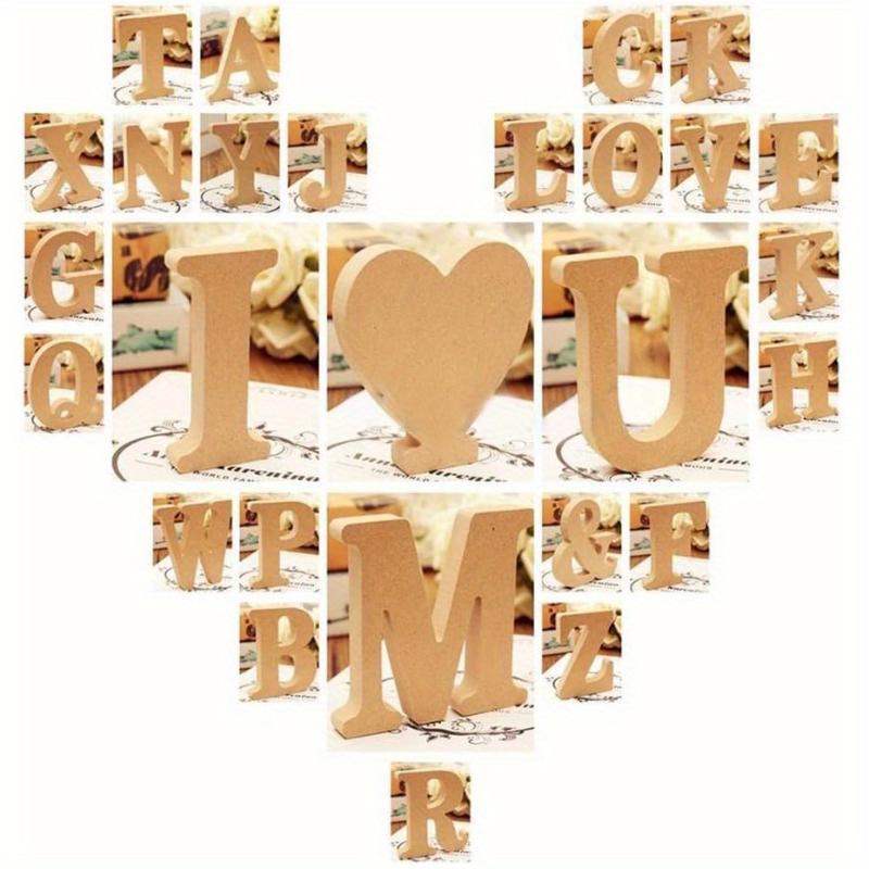 26-Letter Wooden Alphabet DIY 10cm Handicrafts Three-Dimensional Decorative Letters Sign Decorations Craft Supplies