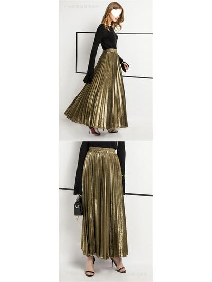 Plus Size High Waist Pleated Beach Skirt for Women - European & American Style