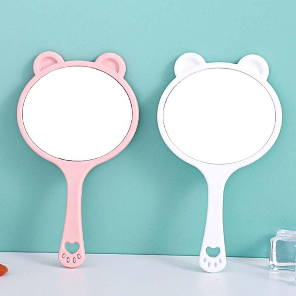 Cartoon Bärenkralle Spiegel Einzigartiger Kosmetikspiegel Tragbarer Bärenkopf Handspiegel Mädchen