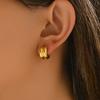 Popular Women's C-shaped Earrings Light Luxury High-end Light-sensitive Surface Design Earrings Versatile Niche Earrings Women
