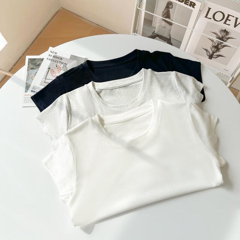 Yuzhaolin Women's Slim-Fit Round Neck Short Sleeve T-Shirt