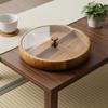 Round Wooden Snack Box with Lid Lidded Nut Tray Wooden Candy Box Natural Wood Grain Household Storage for Living Room
