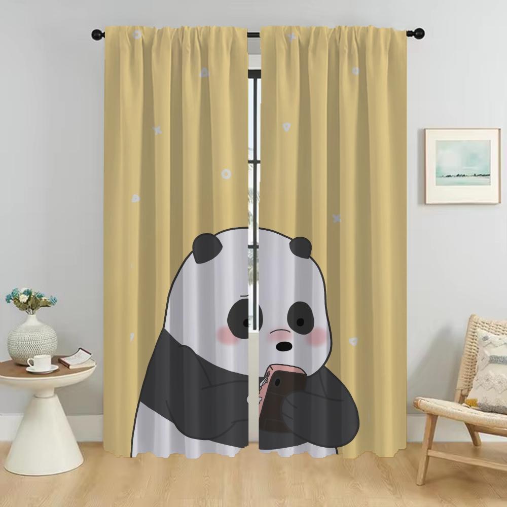 Blackout Curtains for Living Room We Bear Bears Home Interior Curtains 2 Pieces Window Curtain Halloween Decoration Partition