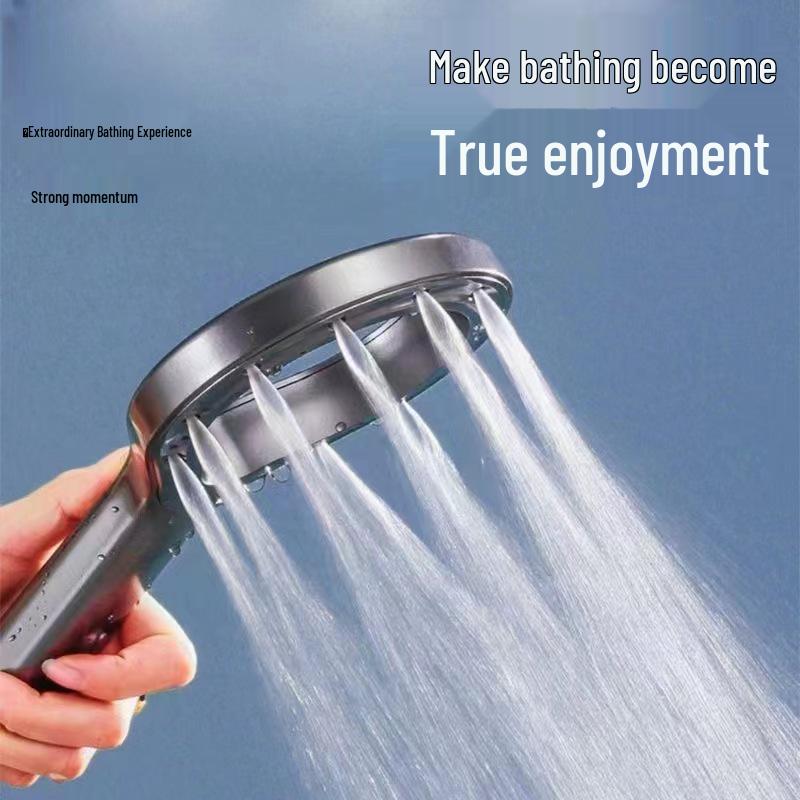 Heart-Shaped Pressurized Handheld Shower Set with Lotus Head