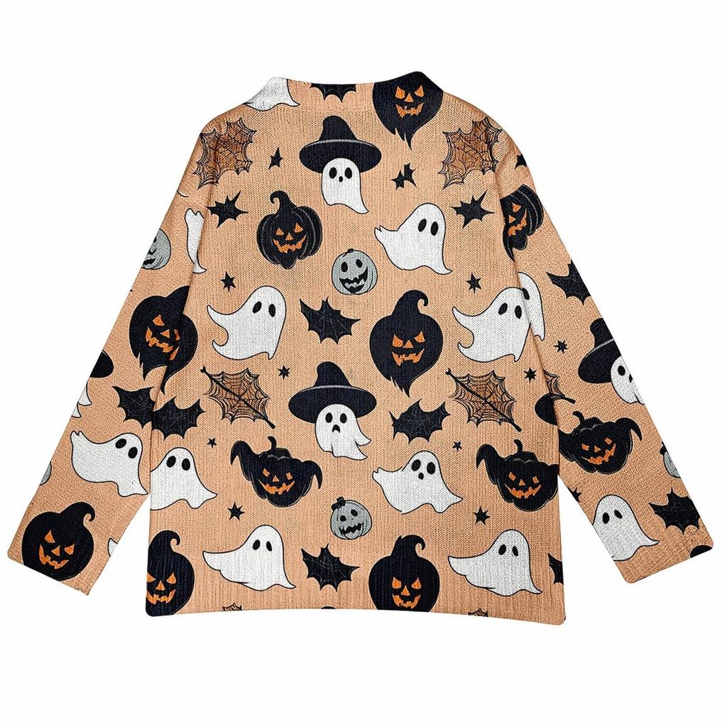 Damen Halloween Strick-Cardigan mit Knöpfen