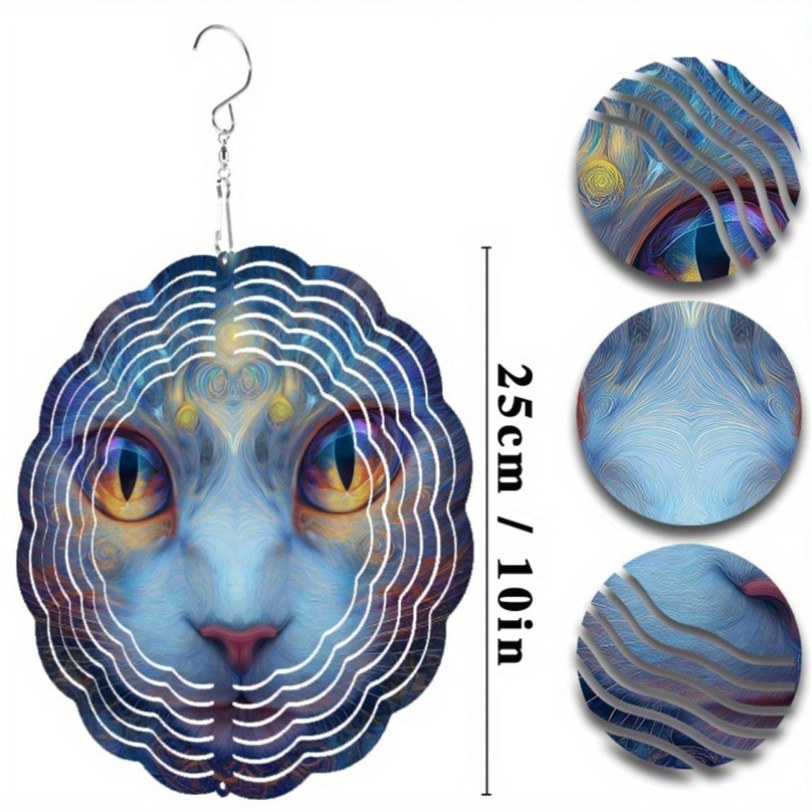 

10-дюймовый кошачий ветряк с вращающимся колокольчиком, крючок 360° для весенне-летнего декора двора и балкона, классический подарок для друзей и семьи 01A