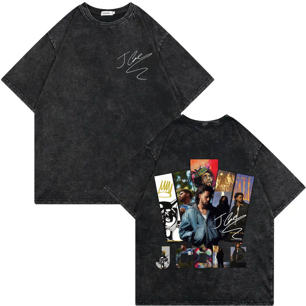 Vintage Washed J Cole Born Sinner Album Merch Tshirt High Quality Fashion Oversized T Shirts Men Women Casual Cotton Tshirts
