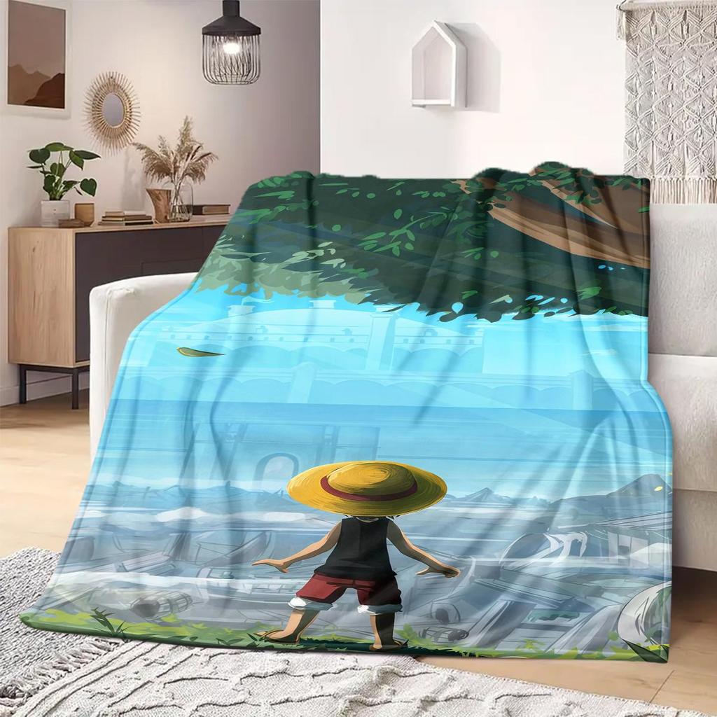 ONE PIECE Monkey D. Luffy Print Blanket Warm Comfortable Flannel Blanket Suitable for Bedrooms,Sofas, Beds,Chairs -QIAO97