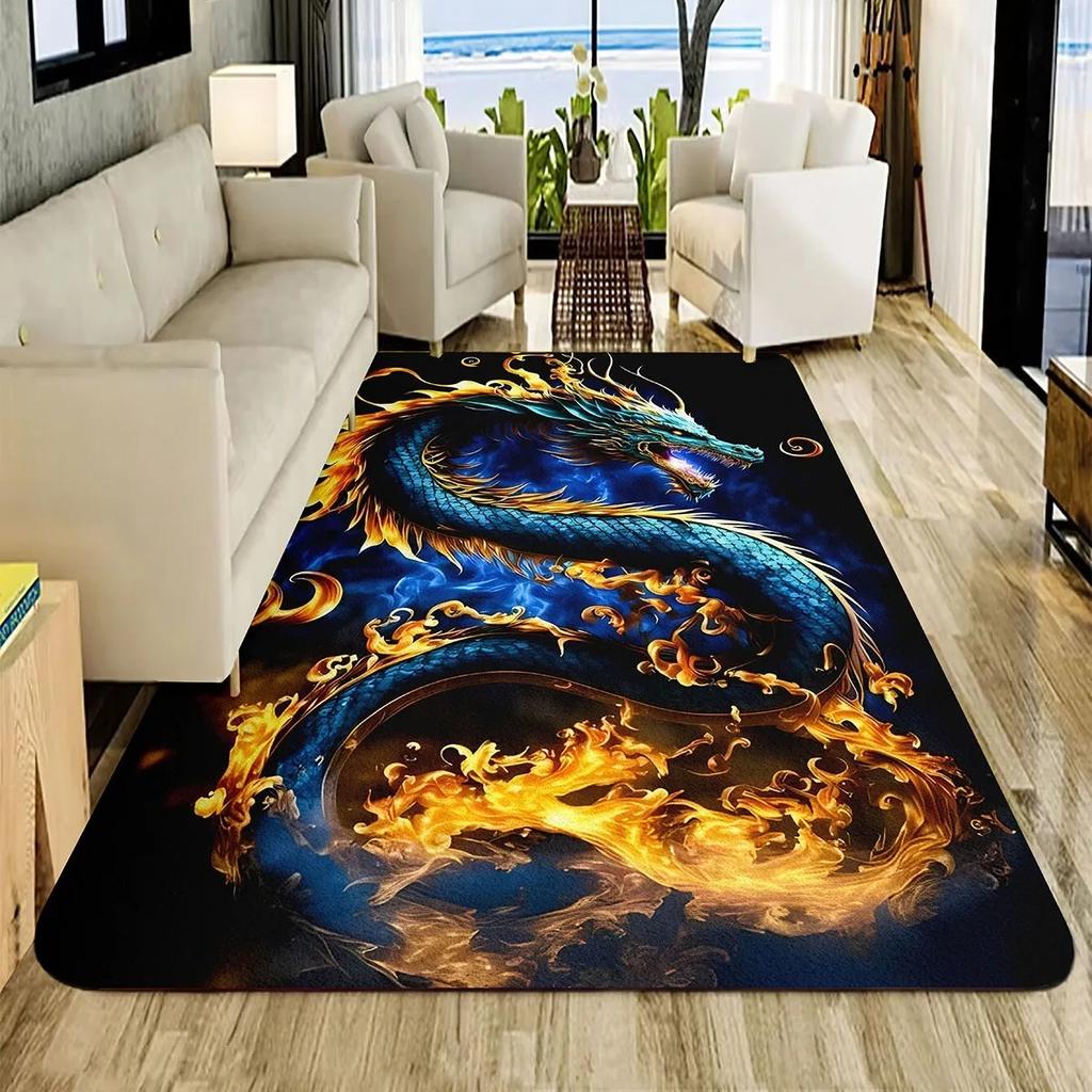 1PC Dragon Pattern Living Room Mats Door Mats Kitchen Rugs Non-Slip Bathroom Rugs Bath Mat Carpet for Home Sink Laundry Decor
