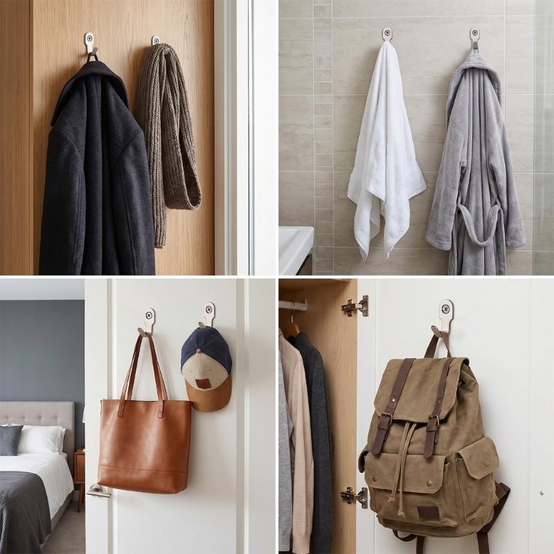 Space Saving Stainless Steel Hook 10 Pack Rusts Resistant Hook Ideal For Mounting On Walls Door And Cabinets