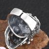 Retro Thai Silver Exaggerated Domineering Skull Ring, Thai Silver Men's Opening Adjustment Ring, Popular Personality