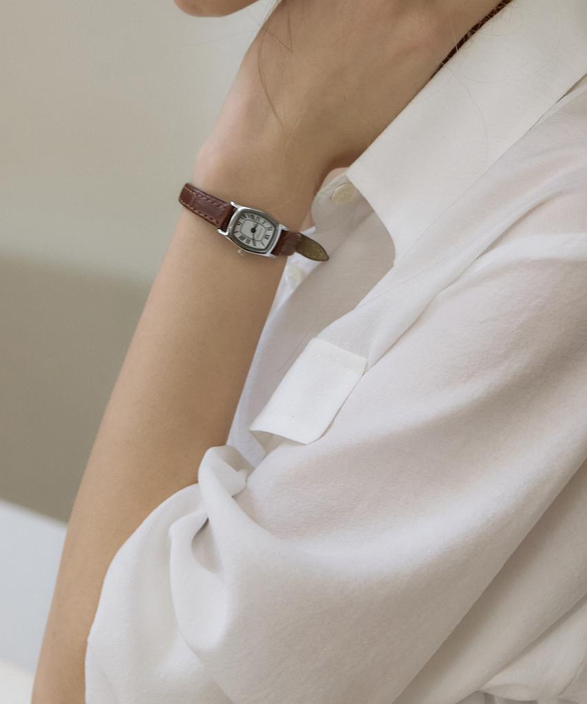 OURHOPE Hexa Classic Leather Watch - Brown