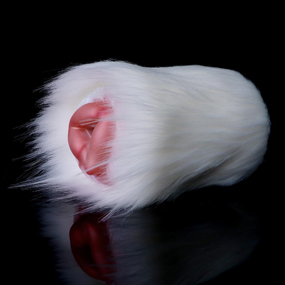 Imitation Fur Beast Men's Masturbator Pussy Cup - Animal Ass Mold Penis Training Device