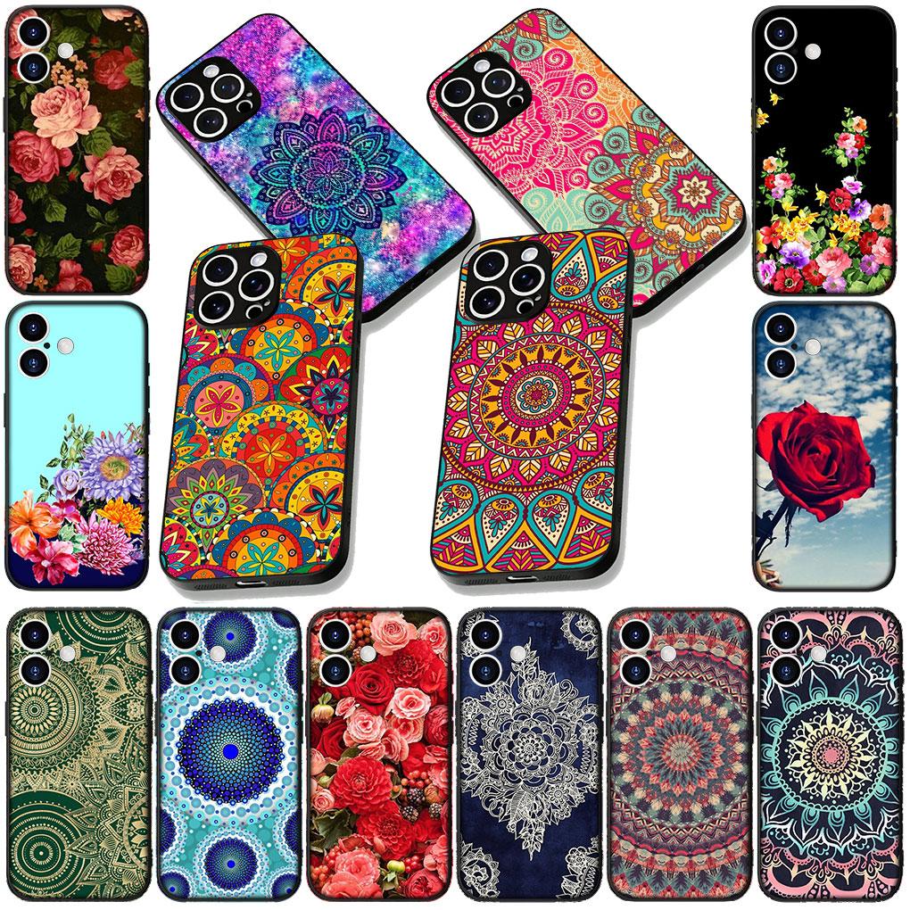 Floral Paisley Mandala Flower Texture Rose for Samsung Galaxy A05 A06 A14 A50 A51 A52 A12 A13 A23 A70 A07 A25 A26 M53 A56 Case