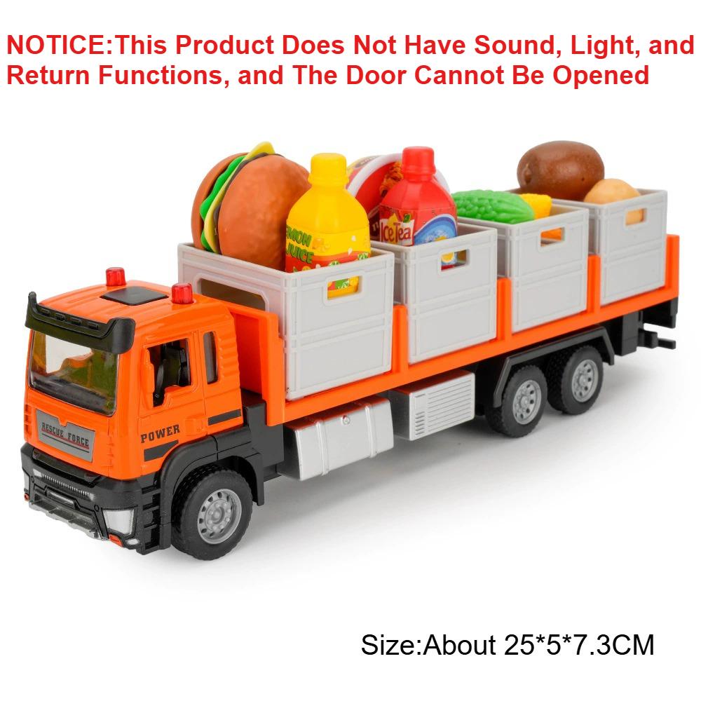 1:32 Scale Fruit and Vegetable Cart Muck Transport Car Model Toy Alloy Body Rubber Tires Vehicle Models Kids Birthday Presents