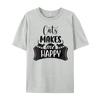 Cats Makes Me Happy Pink Graphic Tees Unisexs T Shirt Unisexs Tshirts Adult Unisexs T Shirt Plus Size Figures