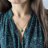 Серебряная подвеска с изумрудом 2.699ct, фианитами (2206347)