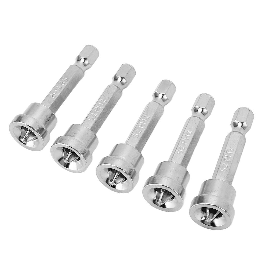 Magnetic Screwdriver Bit 50mm Chrome Vanadium Steel Rustproof Hex Shank Positioning Bit for Power
