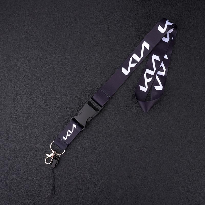 HFVY8 Car Keychain Neck Wear ID Card Pass Lanyard Nylon Long Keyring Ribbon For KIA KN Rio Ceed Sportage Cerato Sorento Optima Picanto