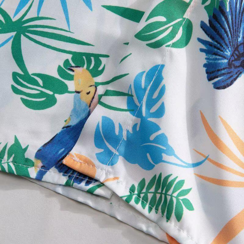 Men's Hong Kong Style Floral Shirt & Quick-Dry Shorts Set - Retro, Loose, Summer, Plus Size