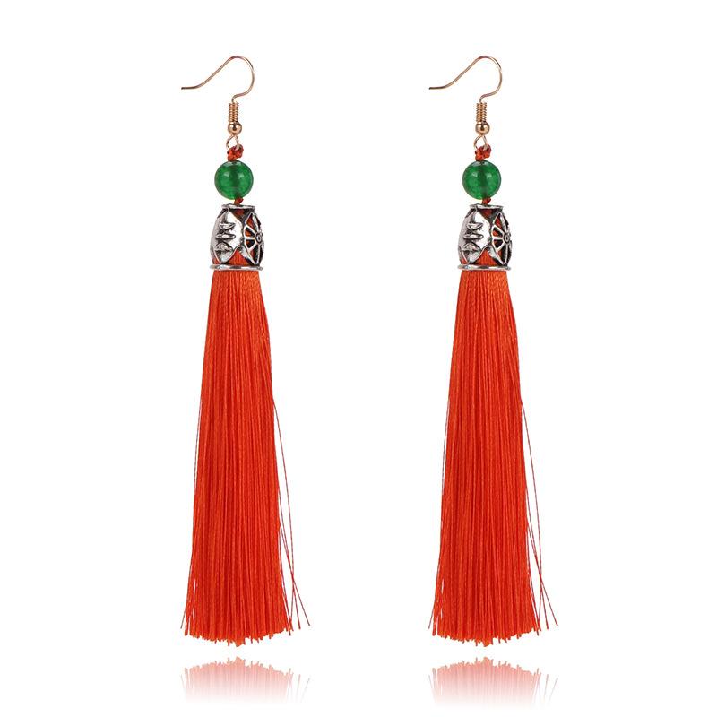 Antique Tassel Earrings Long Temperament Earrings Yunnan Vacation Travel Photography Retro Style Earrings Women