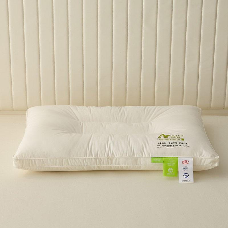 Low Profile Orthopedic Pillow Neck Support Sleep Aid Kids Students Cotton Cover Fiber Fill Hypoallergenic