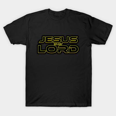 Men Black Print T-shirt Super Large TShirt Jesus-is-my-lord No-Cut Transfer Paper Print Cotton Tshirt