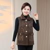 Women's Fleece-Lined Shawl Vest - Winter Wool, Mid-Aged & Elderly Style
