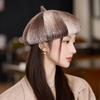 Vintage Versatile Plaid Beret Autumn and Winter Hat Women's High-end Octagonal Hat Warm Painter Hat