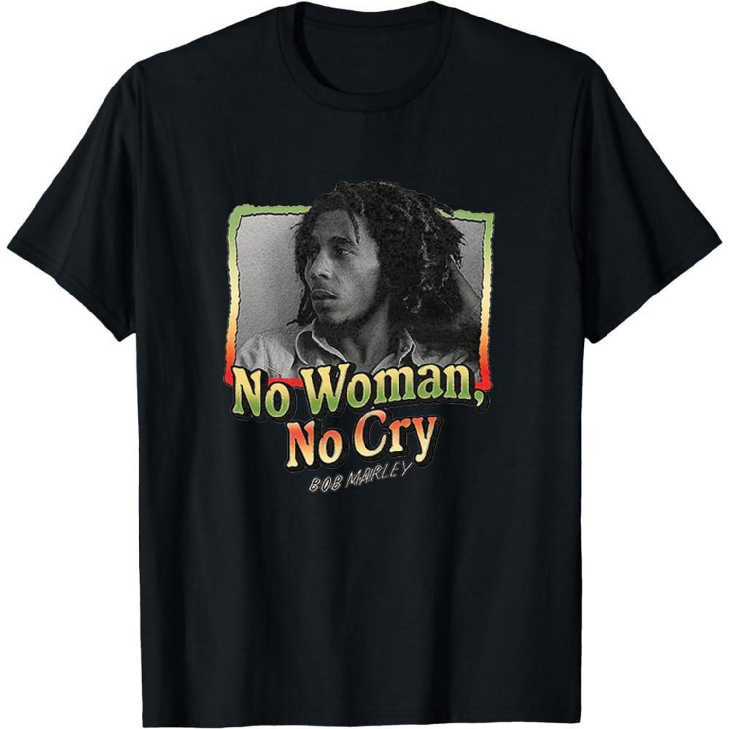 Bob Marley No Woman No Cry Ringer T-Shirt No Woman No Cry Shirt Gift For Fans Unisex T-Shirt S чёрный
