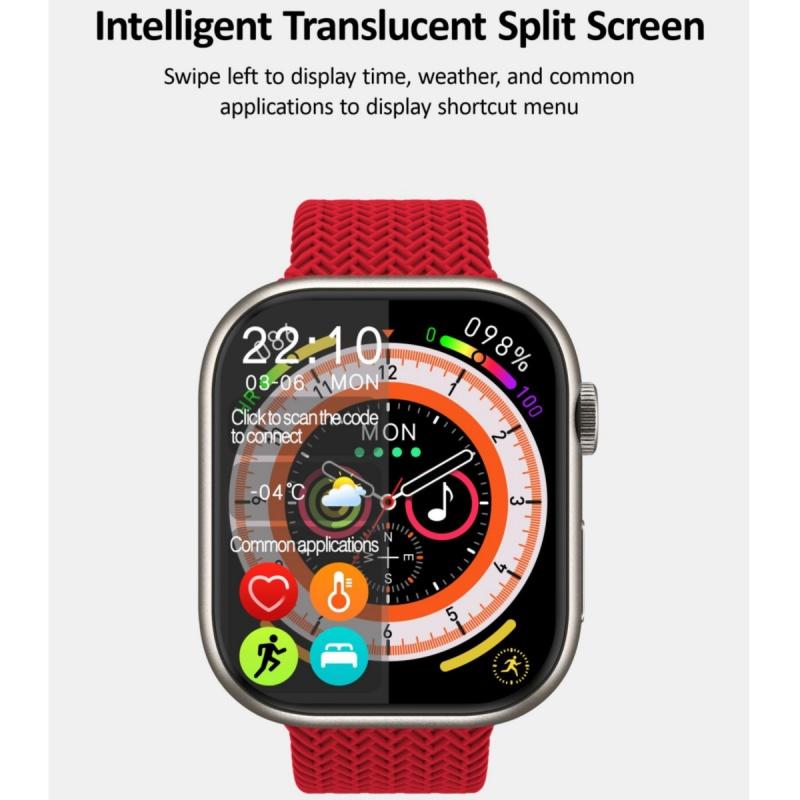 Rainbuvvy HK9 Pro Náramek Chytré hodinky 2,02palcový OLED 410x494 LC11S BT 5.1 Vodotěsné IP67 Podpora Bluetooth volání Sledování kroků Monitorování spánku