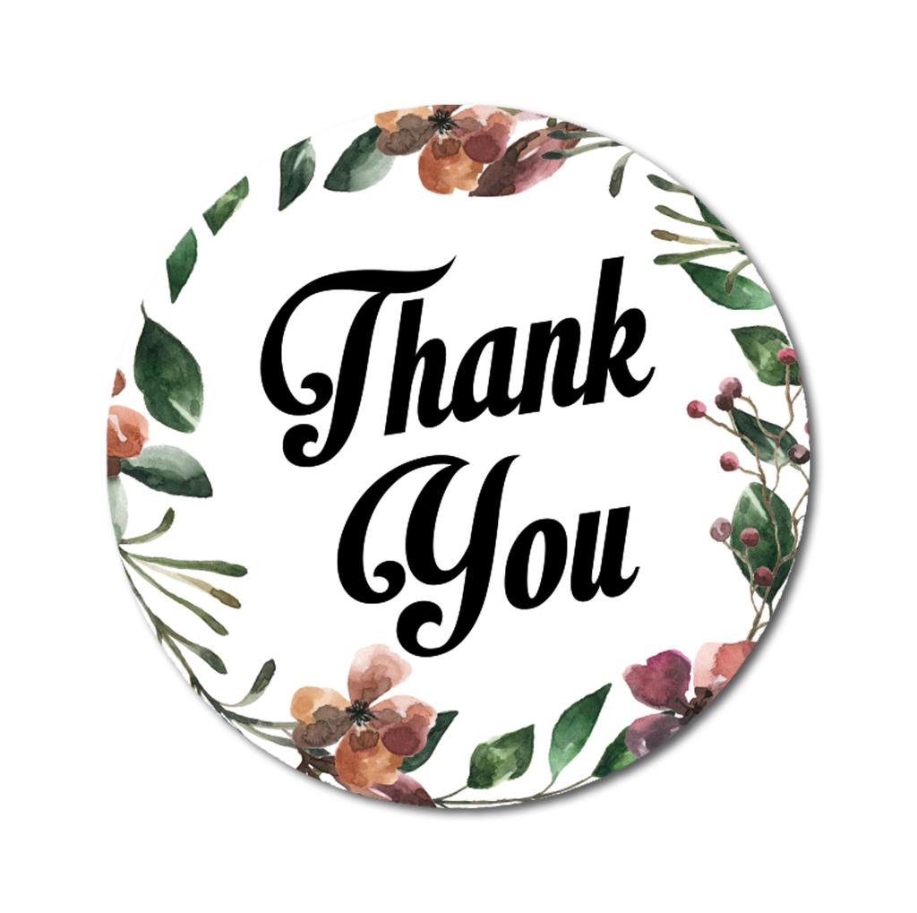 Darling Souvenir Personalized Botanical Floral 1.6 Inches Round Thank You Stickers DIY-45