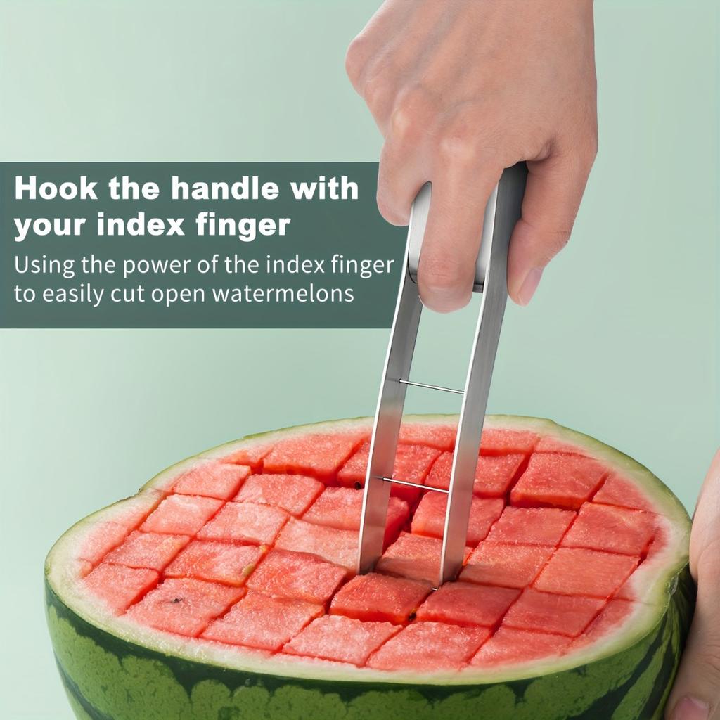 304 Stainless Steel Watermelon Cutter Home Fruit Scoop and Ball Remover, Watermelon Chopper, Dicing Tool