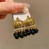 Vintage medieval exaggerated earrings women, fashionable retro high-end earrings literary light luxury temperament earrings