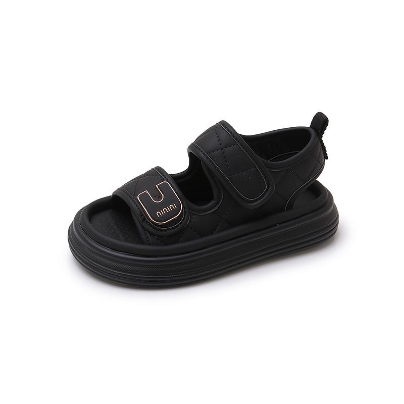 2025 Summer Kids' Sporty Open-Toe Velcro Sandals: Toddler Boys' & Girls' Soft Sole Beach Shoes