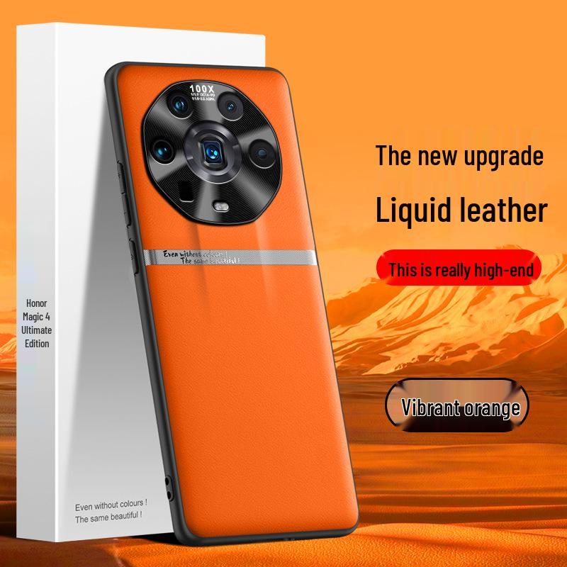 Compatible Honor Magic 4 Ultimate Leather Case: Durable, Anti-Fall, Liquid Shell Protection