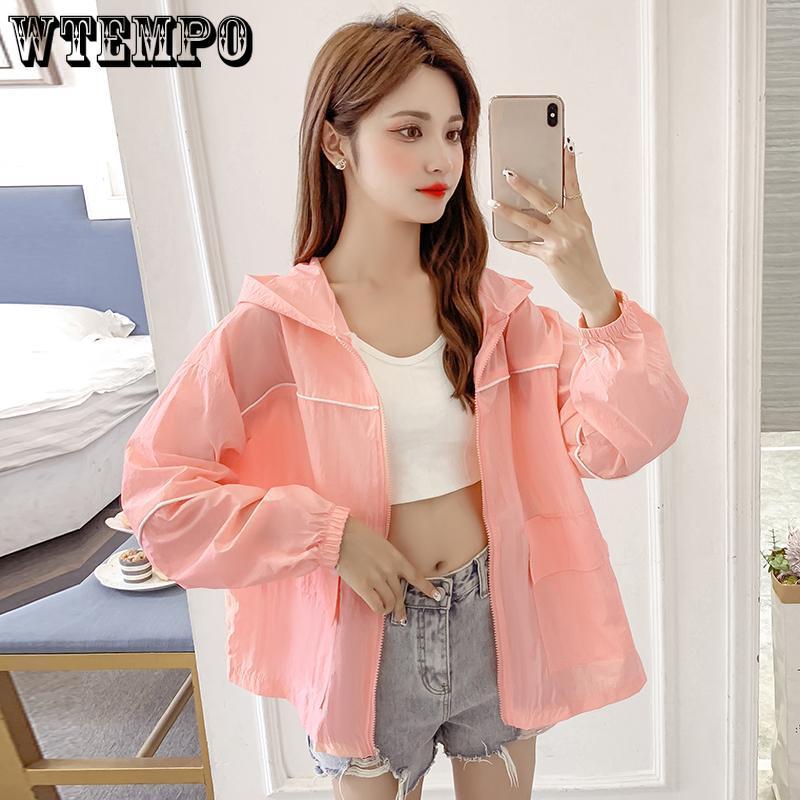WTEMPO Sommer Damen Sonnenschutz Strickjacke dünne leichte karierte Jacke Chiffon Temperament atmungsaktiv locker langärmeligen bedruckten Sonnenschutz