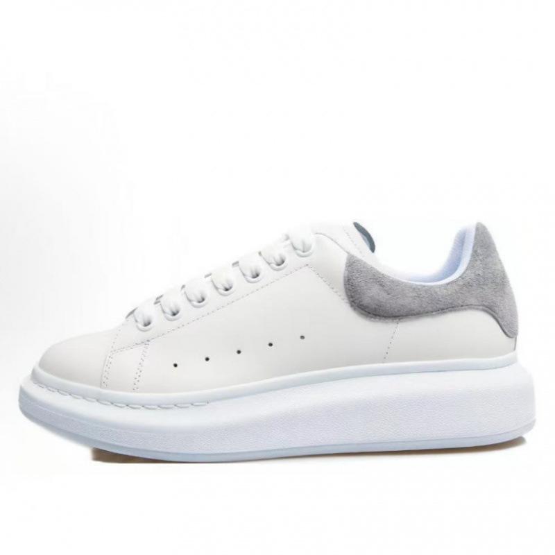 Original Mcqueen White Shoes Cowhide Versatile Board Shoes Men'S And Women'S Platform Muffin Shoes Increased By 5Cm