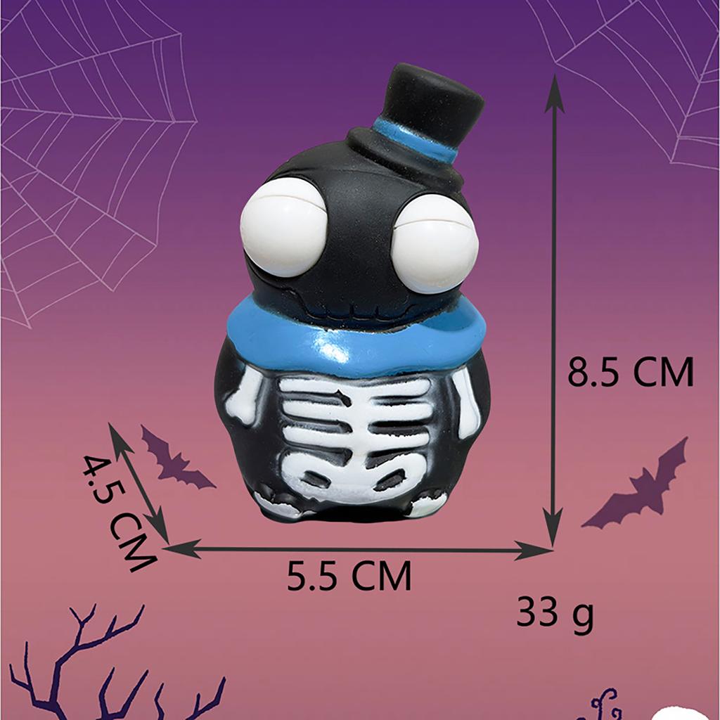 Novelty Eyes Popping Prank Halloween Theme Squeeze Toy Novelty Gag Table Toy Decompressing Pinch Stress Toy Skeleton