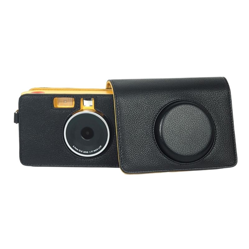 PU Leather Case Camera Bag with Shoulder for MS200 Solid Color Carrying Case Portable