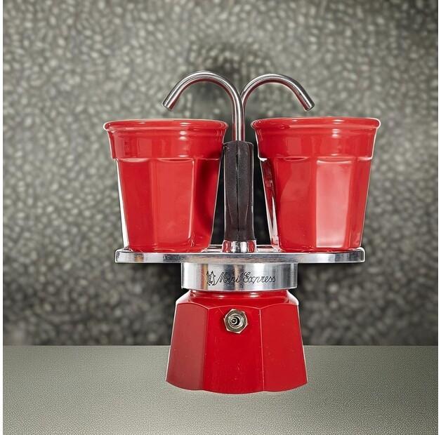 Кофеварка Bialetti Set Mini Express Espressokanne rot (0007303)