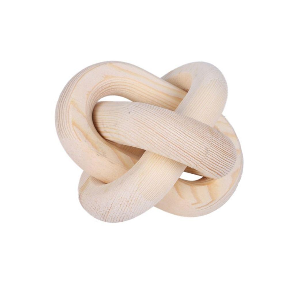 Farmhouse Hand-carved Modern Rustic Design Wooden Buckle Table Ornament Wood Knot Wooden Chain Ball