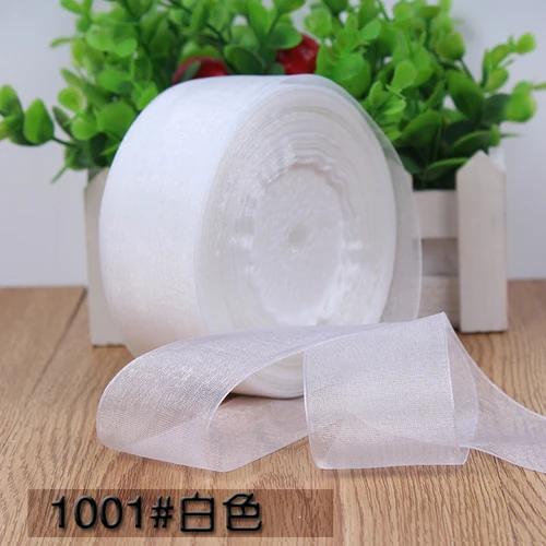 

50yards/roll 40mm Organza Ribbons Gift Wrapping Decoration Christmas Silk Ribbons Lace Fabric DIY Handmade Accessories 40mm Organza белый