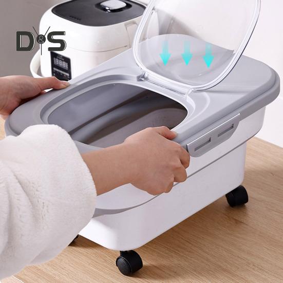 Collapsible Cat Dog Food Storage Container with Lid Wheels Design Large Capacity Dry Dog Cat Food Box Moisture Proof Box