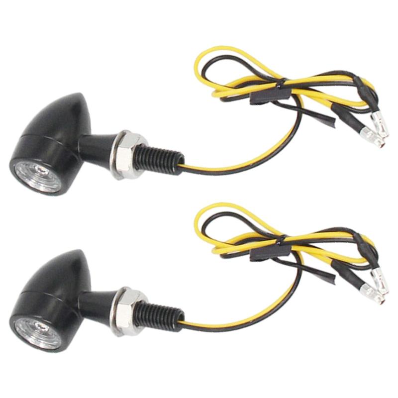 2x LED Turn Signal Lights Waterproof Micro Mini Shape 12V Motorcycle Indicators