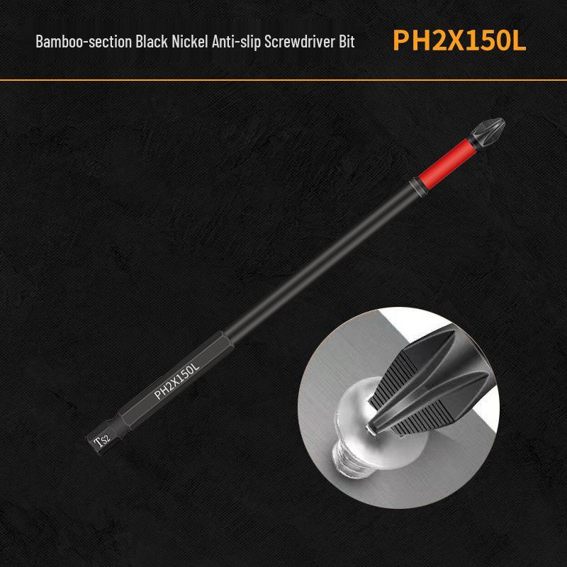 Shock-resistant Magnetic Phillips Screwdriver Bits with Anti-slip Teeth