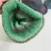 Wolle Farbe allmählicher Wechsel gestrickter Fischerhut Damen Herbst und Winter warm Gesicht klein Rüschenkante Wollmischung Beckenhut