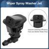 Windshield Washer Nozzle Front with Hose Connector No.68164356AB for Jeep Wrangler 2013-2018 Plastic Black