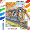 Winnie the Pooh and Friends On Train Oil Painting Digital Painting Art Kit Handmade Diy Painting Home Decoration Gift