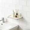 No-drill wall-mounted folding storage rack - White plastic space-saving storage rack with multiple compartments Suitable hanging rack for the